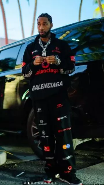 Jordan 4 Retro 'Bred Reimagined' usado por Key Glock en la cuenta de Instagram @keyglock
