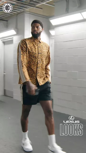 Palm Angels Black & White-Stripe Monogram Logo Shorts worn by Paul George on the Instagram account @laclippers