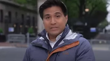 LL Bean Trail Model Waterproof 3-In-1 Jacket worn by George Solis as seen in Today on April 30, 2024