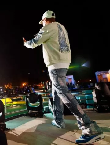 Nike Air Max 1 'Blue Nebula Satin' worn by Fabolous on the Instagram account @myfabolouslife