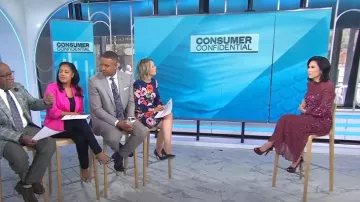 Whistles Leo Print Pleated Dress worn by Vicky Nguyen as seen in Today on May 1, 2024