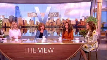 Oscar De La Renta Poppies Stretch-Cotton Belted Tiered Minidress worn by Alyssa Farah as seen in The View on April 30, 2024