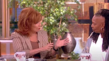 Veronica Beard Kiernan Striped Double-Breasted Jacket worn by Joy Behar as seen in The View on May 1, 2024