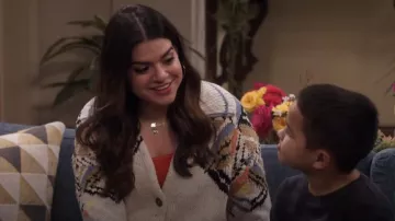 Pilcro Collared Cropped Cardigan Sweater worn by Mayan (Mayan Lopez) as seen in Lopez vs Lopez (S02E09)