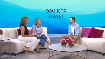 Stuart Weitzman Carmen Brown Alpargata con cuña con plataforma Sandalias usadas por Hoda Kotb como se ve en Today with Hoda & Jenna el 2 de mayo de 2024