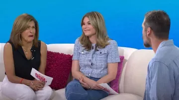 Karl Lagerfeld Imitation Pearl Button Sleeveless Top worn by Hoda Kotb as seen in Today with Hoda & Jenna on May 2, 2024
