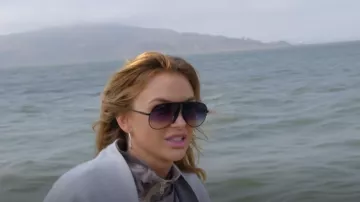 Lunettes de soleil Spot Chic Flat Top Brow Bar Tear Drop Aviator Lunettes de soleil portées par Lala Kent comme on le voit dans Vanderpump Rules (S11E14)