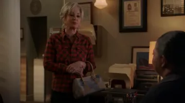 Ralph Lauren Plaid Cotton-Linen Western Shirt worn by Meemaw (Annie Potts) as seen in Young Sheldon (S07E10)