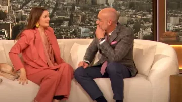 Gucci Crepe Satin Shirt with Neck Tie worn by Drew Barrymore as seen in The Drew Barrymore Show on  April 29, 2024