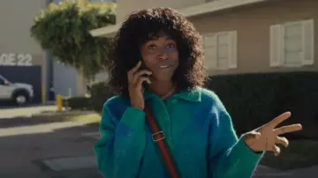 Hacks TV series: Kriby is wearing a Zara Ar­gyle Sweater to portray Daisy in season 2, episode 1