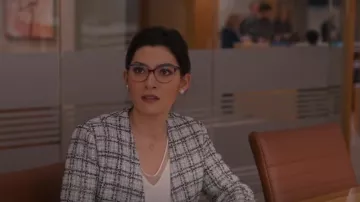 Maje Vizuli Jacket worn by Susan (Inga Schlingmann) as seen in So Help Me Todd (S02E08)