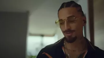 Lunettes de soleil Vintage Frames Gold & Yellow 'CEO Bevel' portées par Maluma à Maluma - Pit Stop (Vidéo officielle)