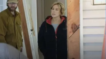 L.L. Bean Women's Mountain Pile Fleece Hoodie worn by Erin Napier as seen in Home Town (S08E17)