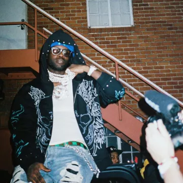 Chrome Hearts Royal Blue Triple Cross Beanie worn by Chief Keef on the Instagram account @chieffkeeffsossa