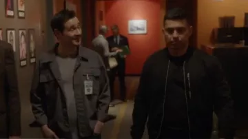 Allsaints Black Moyne Bomber Jack­et worn by Nick Torres (Wilmer Valderrama) as seen in NCIS (S21E10)