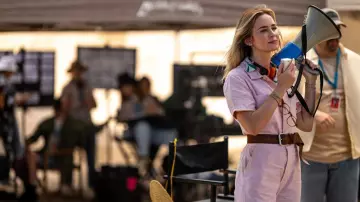 The Fall Guy Wardrobe: Emily Blunt is wearing Pink Jumpsuit to portray Jody Moreno in the movie