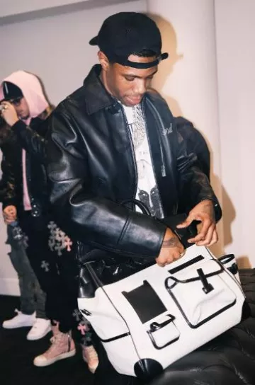 Enfants Riches Deprimes Black Leather Naked Woman Jacket worn by A Boogie wit da Hoodie on the Instagram account @aboogievsartist