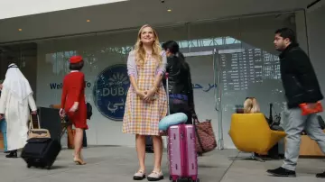 Mata Traders Devonshire Dress worn by Ainsley (Stephanie Styles) as seen in Loot (S02E07)