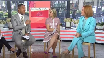 Michael Kors Colección Haylee Flare Pantalón En Seafoam usado por como se ve en Hoy el 6 de mayo de 2024