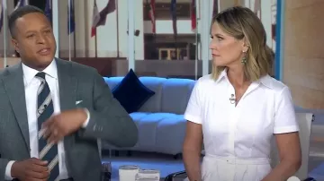 Theory Belted Cotton Blend Shirtdress worn by Savannah Guthrie as seen in Today on May 7, 2024