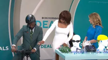 Robe Rag and Bone Asher portée par Gayle King telle que vue dans CBS Mornings le 7 mai 2024