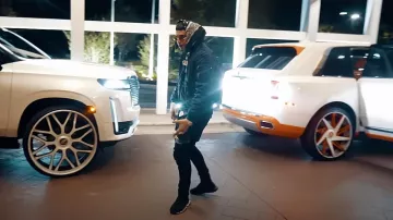 Amiri Overdyed Black Bandana MX1 Jeans worn by DeeBaby in DeeBaby - Now Tell Me Why ( Official Video )