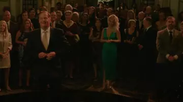 Hervé Léger Plunging Fringe Midi Dress worn by Serena Croker (Sarah Jones) as seen in A Man in Full (S01E01)