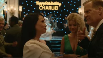 Safiyaa One Shoulder Top & Halluana Trousers worn by Joyce Newman (Lucy Liu) as seen in A Man in Full (S01E01)