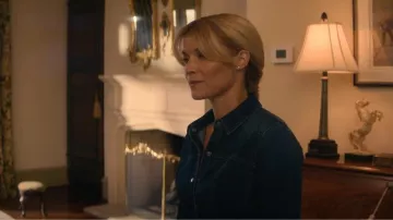 Urban Outfitters Spencer Denim Top worn by Serena Croker (Sarah Jones) as seen in A Man in Full (S01E03)