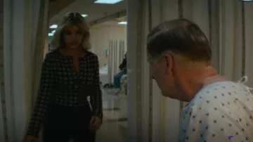 Altuzarra Flicker Checked Cardigan worn by Serena Croker (Sarah Jones) as seen in A Man in Full (S01E04)