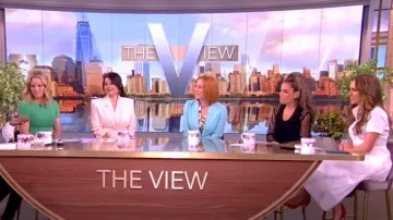 Theory Belted Cotton Blend Shirtdress worn by Alyssa Farah as seen in The View on May 6, 2024