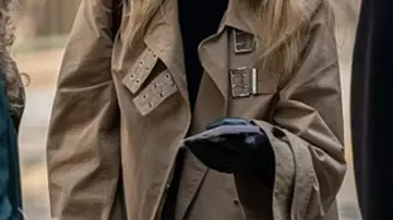 Twill Coat worn by Quinn (Elizabeth Lail) in Elsbeth (S01)