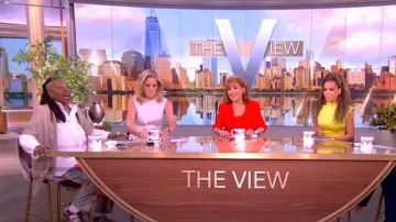 Magnolia Pearl Floral Appliqué Miner Denims worn by Whoopi Goldberg as seen in The View on May 9, 2024