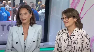 Maria McManus Billiet Double Breasted Twill Blazer worn by Christy Turlington as seen in Today on May 8, 2024