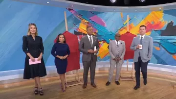 Gucci Cutout Platform Heeled Sandals worn by Savannah Guthrie as seen in Today on May 9, 2024