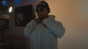 Purple Light Wash Blue 'Crystal Galore' Denim Jacket worn by Big30 in BIG30 - SANG TO EM