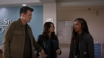 Silence + Noise Mo­to Jack­et worn by Nyla Harper (Mekia Cox) as seen in The Rookie (S06E08)