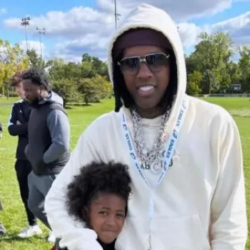 Lunettes de soleil Jacques Marie Mage Silver & Blue Gradient 'Jagger' portées par Lil Durk sur le compte Instagram @lildurkfs