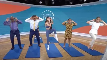 Splits59 Clare High Waist Rigor 7/8 Leggings usados por Aryan Rashed como se ve en Today el 13 de mayo de 2024