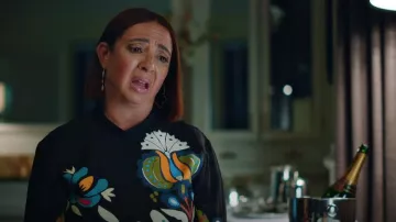 LaDouble J Magnifico Dress Peacock Placée In Pebbled Sable worn by Molly Novak (Maya Rudolph) as seen in Loot (S02E08)