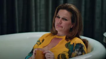 Ungaro Sarai Floral Caftan Dress worn by Ana Gasteyer as seen in Loot (S02E08)