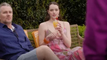 Zara Pink Printed Maxi Dress worn by Zoe Swann (Mavournee Hazel) as seen in My Life Is Murder (S04E04)