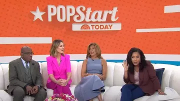 Sergio Hudson Signature High-Waisted Wool Wide-Leg Pants usado por Savannah Guthrie como se ve en Today el 14 de mayo de 2024