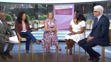 Self Portrait Embellished Bouclé Mini Dress worn by Mindy Kaling as seen in Today on  May 14, 2024