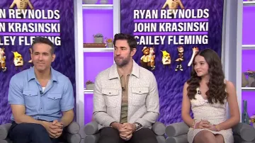 Veste zippée en laine mélangée à carreaux Reiss Maray portée par John Krasinski comme on le voit dans Today le 14 mai 2024