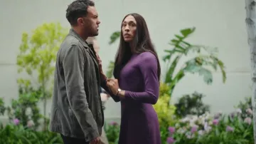 Theory Kamillina Long Sleeve Wool Dress worn by Sofia (Mj Rodriguez) as seen in Loot (S02E08)