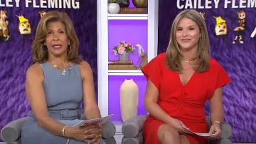 Prabal Gurung Robe midi torsadée en crêpe stretch portée par Jenna Bush Hager comme on le voit dans Today with Hoda & Jenna le 14 mai 2024