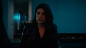 Versace Tiger-Jacquard Blazer worn by Nadia Morales (Eva De Dominici) as seen in The Cleaning Lady (S03E10)