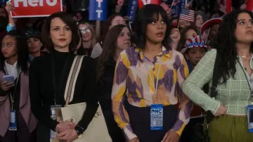 Tory Burch Small Lee Radziwill Leather & Suede Double Bag worn by Grace Gordon Greene (Carla Gugino) as seen in The Girls on the Bus (S01E10)