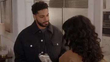 The Kooples Dou­ble-Sided Wool Jack­et With Black Pockets worn by Jordan Baker (Michael Evans Behling) as seen in All American (S06E07)